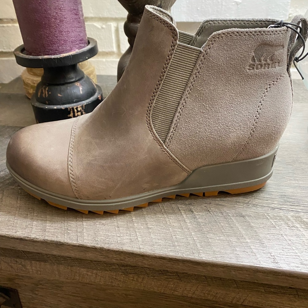 NEW Sorel Evie Bootie Pull-On Ankle Boots Gray